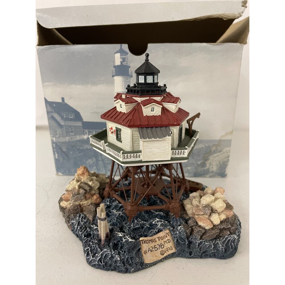 Vintage Harbour Lights Thomas Point Lighthouse Maryland Signature Series 1998 - Picture 3 of 12